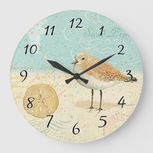 ヴィンテージのフランスのな砂のパイパー ラージ壁時計 (正面)