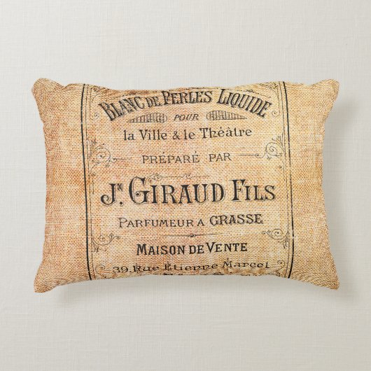 ヴィンテージのフランスのな美しいのラベル アクセントクッション (正面)