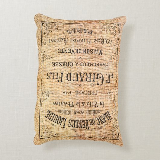 ヴィンテージのフランスのな美しいのラベル アクセントクッション (裏面(縦))