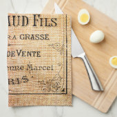 ヴィンテージのフランスのな美しいのラベル キッチンタオル (四つ折り)