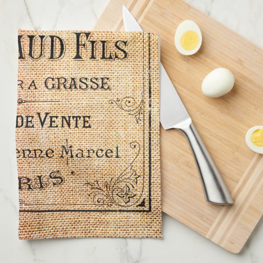 ヴィンテージのフランスのな美しいのラベル キッチンタオル (四つ折り)