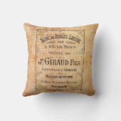 ヴィンテージのフランスのな美しいのラベル クッション (裏面)