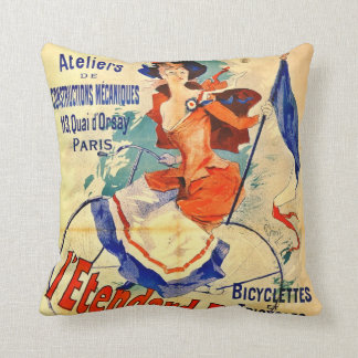ヴィンテージのフランスのな自転車の広告1891年 クッション