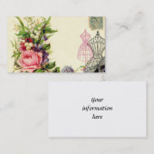 ヴィンテージのフランスのな花柄のドレスは名刺を形作ります 名刺 (正面/裏面)