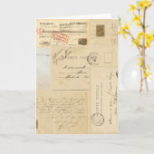 ヴィンテージのフランスのな郵便はがきの挨拶状 カード (黄色い花)