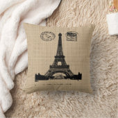 ヴィンテージのフランスのな郵便はがきの枕 クッション (ブランケット)