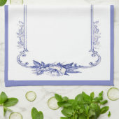 ヴィンテージのフランスのな青の台所タオル キッチンタオル (折り畳み)