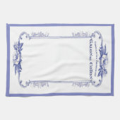 ヴィンテージのフランスのな青の台所タオル キッチンタオル (横)