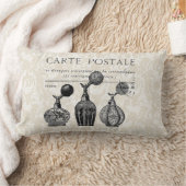 ヴィンテージのフランスのな香水瓶の枕 ランバークッション (ブランケット)