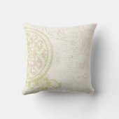 ヴィンテージのフランスのな鳥および鳥かごの枕 クッション (裏面)