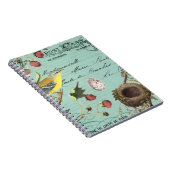 ヴィンテージのフランスのな鳥のノート ノートブック (右側)