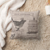ヴィンテージのフランスのな鳥の枕 クッション (ブランケット)