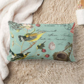 ヴィンテージのフランスのな鳥の枕 ランバークッション (ブランケット)