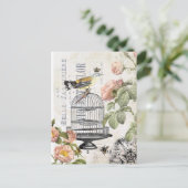 ヴィンテージのフランスのな鳥の郵便はがき ポストカード (スタンド正面)