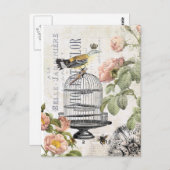 ヴィンテージのフランスのな鳥の郵便はがき ポストカード (正面/裏面)