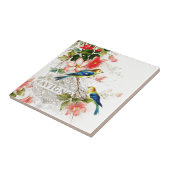 ヴィンテージのフランスのな鳥は白を設計します タイル (側面)