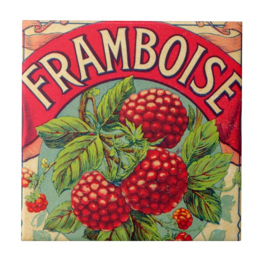 ヴィンテージのフランスのなFramboise (ラズベリー) タイル (正面)