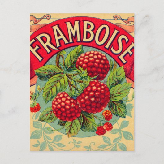 ヴィンテージのフランスのなFramboise (ラズベリー) ポストカード (正面)