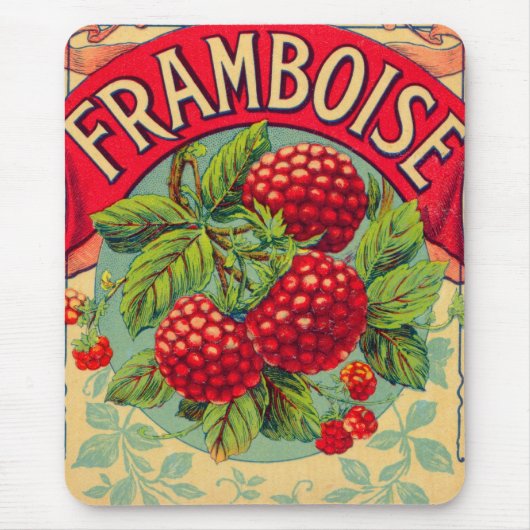 ヴィンテージのフランスのなFramboise (ラズベリー) マウスパッド (正面)
