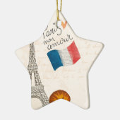 ヴィンテージのフランスパリエッフェル塔 セラミックオーナメント (左)