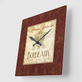 ヴィンテージのフランスワインのラベルの柱時計 スクエア壁時計 (傾斜)