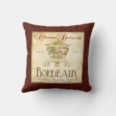 ヴィンテージのフランスワインのラベルの芸術の枕 クッション (裏面)