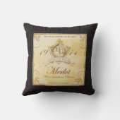 ヴィンテージのフランスワインのラベルの芸術の枕 クッション (裏面)