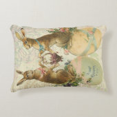 ヴィンテージのフランス人のイースターのウサギ アクセントクッション (正面)