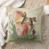 ヴィンテージのフランス人のイースターのウサギ クッション (ブランケット)