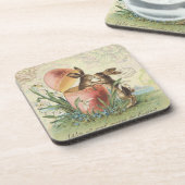 ヴィンテージのフランス人のイースターのウサギ コースター (左側)