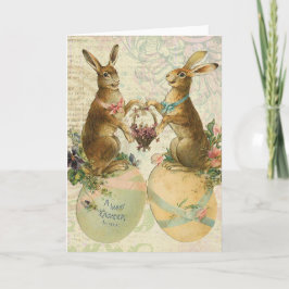 ヴィンテージのフランス人のイースターのウサギ シーズンカード