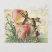 ヴィンテージのフランス人のイースターのウサギ シーズンポストカード (正面)