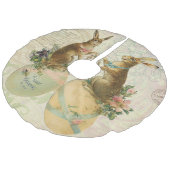 ヴィンテージのフランス人のイースターのウサギ フェイクリネンツリースカート (アングル)