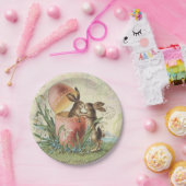 ヴィンテージのフランス人のイースターのウサギ ペーパープレート (パーティー)