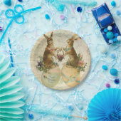 ヴィンテージのフランス人のイースターのウサギ ペーパープレート (パーティー)