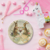 ヴィンテージのフランス人のイースターのウサギ ペーパープレート (パーティー)