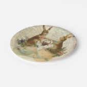 ヴィンテージのフランス人のイースターのウサギ ペーパープレート (アングル)