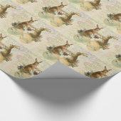 ヴィンテージのフランス人のイースターのウサギ ラッピングペーパー (角)