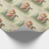 ヴィンテージのフランス人のイースターのウサギ ラッピングペーパー (角)