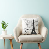 ヴィンテージのフランス人のエッフェル塔のイラストレーションの枕 クッション (椅子)