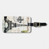 ヴィンテージのフランス人のエッフェル塔の荷物のラベル ラゲッジタグ (正面横)