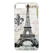 ヴィンテージのフランス人のエッフェル塔のiPhone 7の場合 Case-Mate iPhoneケース (裏面)