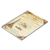 ヴィンテージのフランス人のエッフェル塔ジャーナルノート ノートブック (左側)