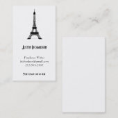 ヴィンテージのフランス人のスタイルの黒のエッフェル塔 名刺 (正面/裏面)