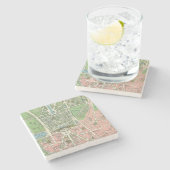 ヴィンテージのフランス人のバーセイルズのイラストレーションの地図 ストーンコースター (横)