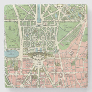ヴィンテージのフランス人のバーセイルズのイラストレーションの地図 ストーンコースター
