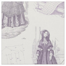 ヴィンテージのフランス人のファッションのToileの紫色および白