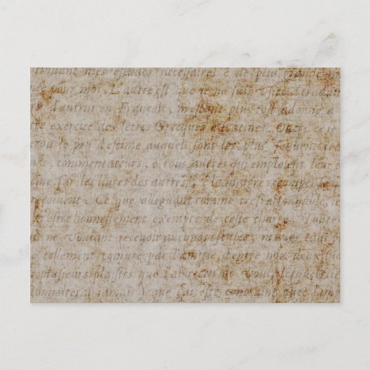ヴィンテージのフランス人のブラウンタンの文字の古い硫酸紙 ポストカード (正面)