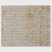 ヴィンテージのフランス人のブラウンタンの文字の古い硫酸紙 ラッピングペーパー (フラット)