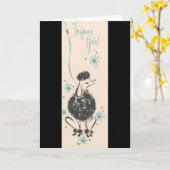 ヴィンテージのフランス人のプードル カード (黄色い花)